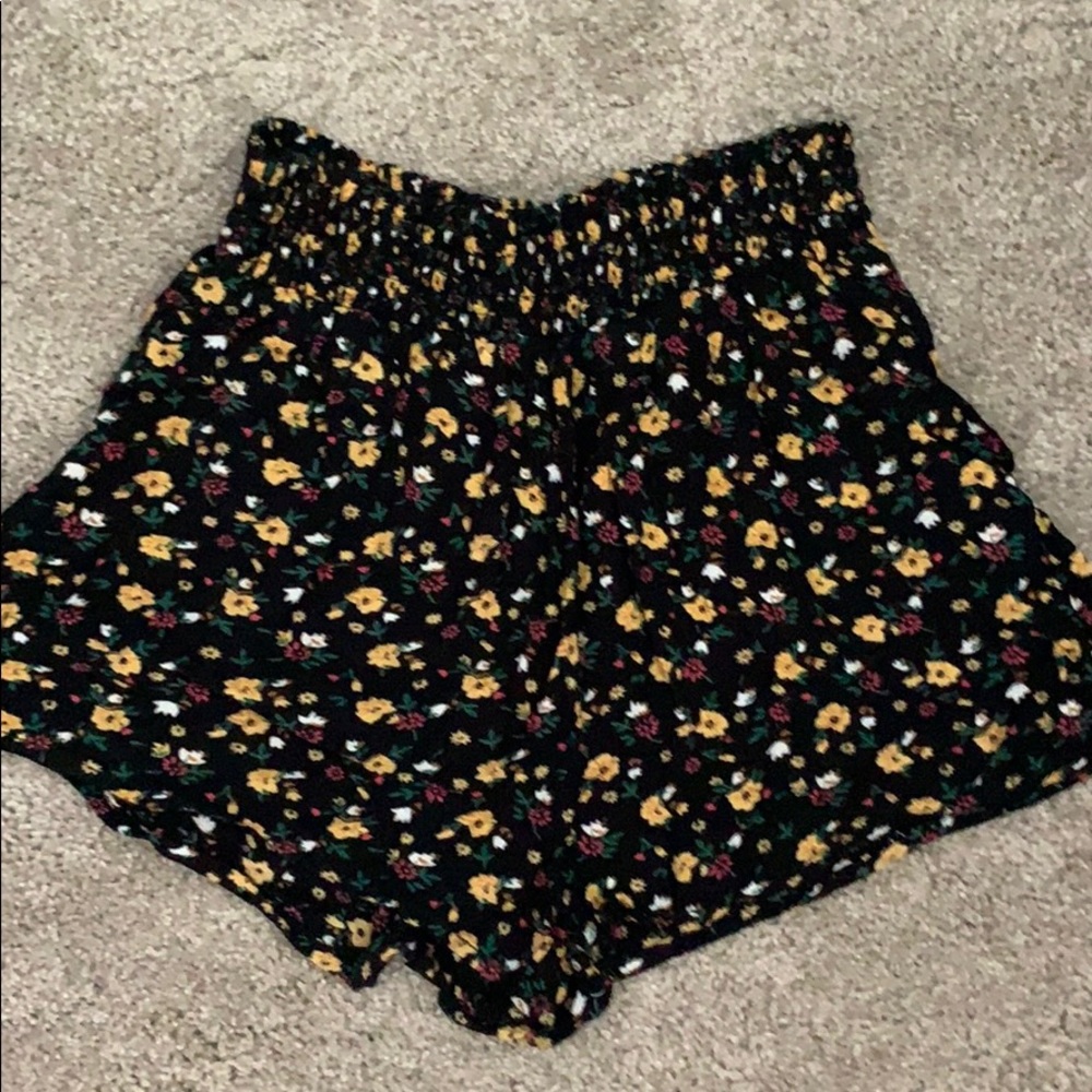 Black Forever 21 soft shorts with flowers